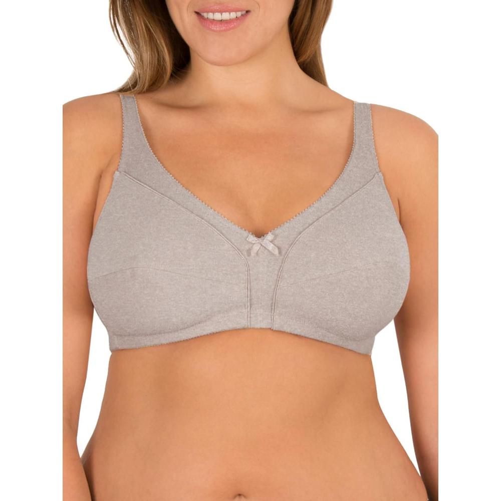 image:imageFruit of The Loom Womens Cotton Soft Cup Bra  WireFree with Seamed Design for Extra SupportHeather Grey
