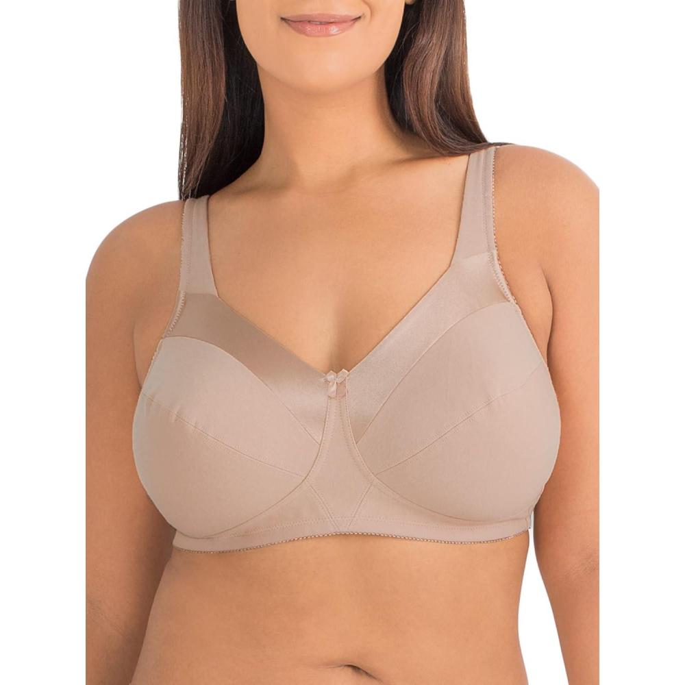 image:imageFruit of The Loom Womens Cotton Soft Cup Bra WireFree with Seamed Design for Extra SupportSand