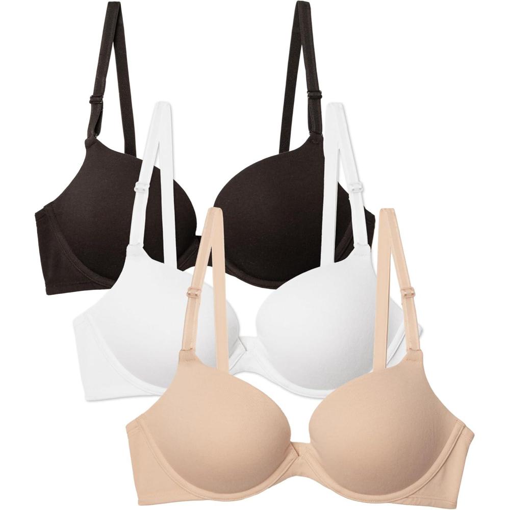 image:imageFruit of the Loom Womens Everyday Cotton Pushup BraBlackSandWhite
