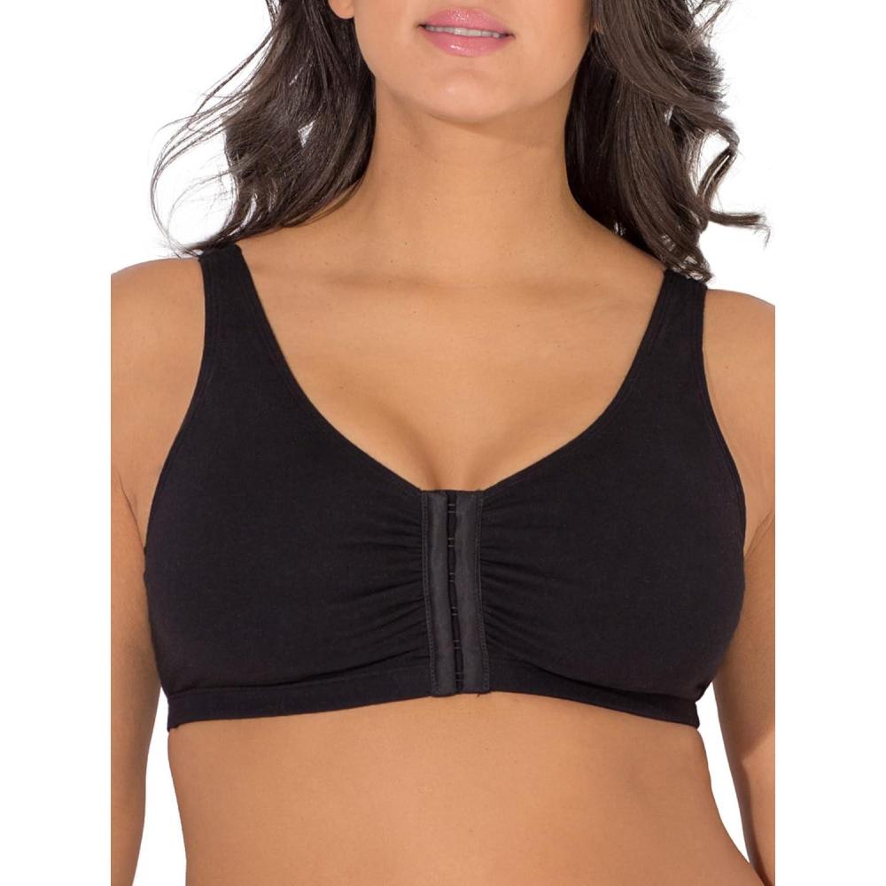 image:imageFruit of the Loom Womens MultiPack Front Close Sports BraBlack Hue