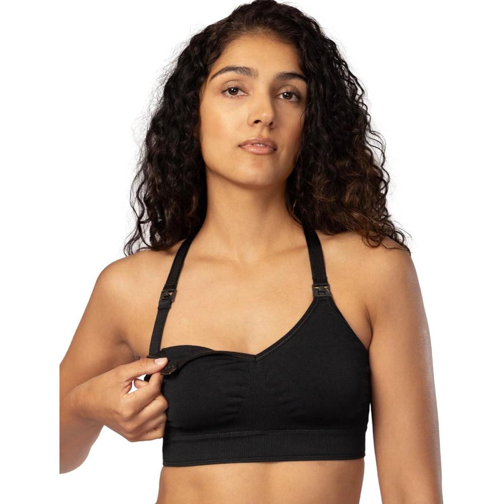 image:imageMaternity amp Nursing Bra for Breastfeeding amp Pregnancy Wireless Support Seamless ComfortBlack Hue