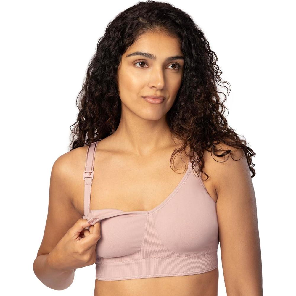 image:imageMaternity amp Nursing Bra for Breastfeeding amp Pregnancy Wireless Support Seamless ComfortRose Shadow