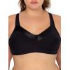 Fruit of The Loom Women’s Cotton Soft Cup Bra – Wire-Free with Seamed Design for Extra Support(Black/White)