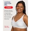 Fruit of The Loom Women’s Cotton Soft Cup Bra – Wire-Free with Seamed Design for Extra Support(White/White)