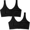 Fruit of the Loom Women’s Multi-Pack Front Close Sports Bra(Black)