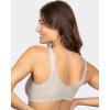Fruit of the Loom Women’s Multi-Pack Front Close Sports Bra(Dancing Rosebuds/Lilas/Grey)