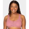 Fruit of the Loom Women’s Multi-Pack Front Close Sports Bra(Dancing Rosebuds/Lilas/Grey)
