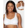 Fruit of the Loom Women’s Multi-Pack Front Close Sports Bra(Heather Grey/White 2-pack)