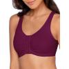 Fruit of the Loom Women’s Multi-Pack Front Close Sports Bra(Lilac Whisper/White/Purple Velvet)