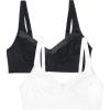 Fruit of The Loom Women’s Cotton Soft Cup Bra – Wire-Free with Seamed Design for Extra Support(Black/White)