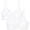 Fruit of The Loom Women’s Cotton Soft Cup Bra – Wire-Free with Seamed Design for Extra Support(White/White)