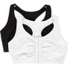 Fruit of the Loom Women’s Front Close Builtup Sports Bra(Black Hue/White)