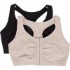 Fruit of the Loom Women’s Front Close Builtup Sports Bra(Sand/Black Hue)
