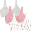 Fruit of the Loom Women’s Multi-Pack Front Close Sports Bra(Dancing Rosebuds/Lilas/Grey)