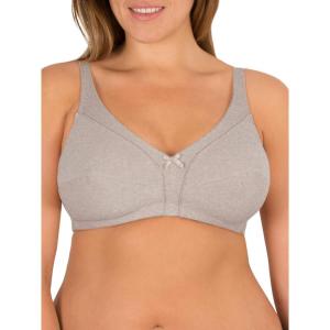 Fruit of The Loom Women’s Cotton Soft Cup Bra – Wire-Free with Seamed Design for Extra Support(Heather Grey)