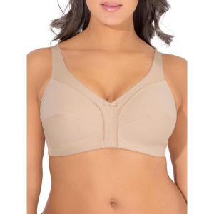 Fruit of The Loom Women’s Cotton Soft Cup Bra – Wire-Free with Seamed Design for Extra Support(Sand Shine)