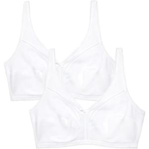 Fruit of The Loom Women’s Cotton Soft Cup Bra – Wire-Free with Seamed Design for Extra Support(White/White)