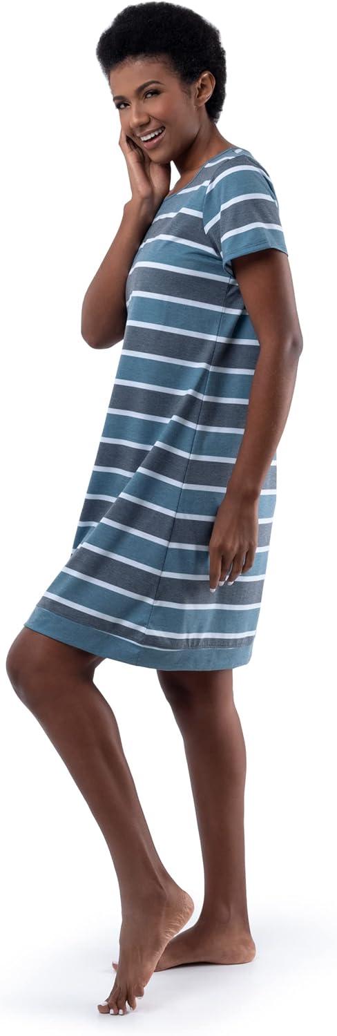 image:imageFruit of the Loom Womens Super Soft and Breathable Sleep ShirtBlue Stripe