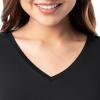 Fruit of the Loom Women’s 360 Stretch Ruffle Sleeve V-neck Tee and Capri Sleep Pajama Set(Black)
