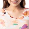 Fruit of the Loom Women’s 360 Stretch Ruffle Sleeve V-neck Tee and Capri Sleep Pajama Set(Painter’s Palette)