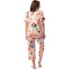 Fruit of the Loom Women’s 360 Stretch Ruffle Sleeve V-neck Tee and Capri Sleep Pajama Set(Painter’s Palette)