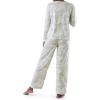 Fruit of the Loom Women’s Long Sleeve Tee and Pant 2 Piece Sleep Set(Grey Camo)