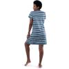Fruit of the Loom Women’s Super Soft and Breathable Sleep Shirt(Blue Stripe)