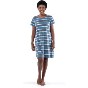 Fruit of the Loom Women’s Super Soft and Breathable Sleep Shirt(Blue Stripe)