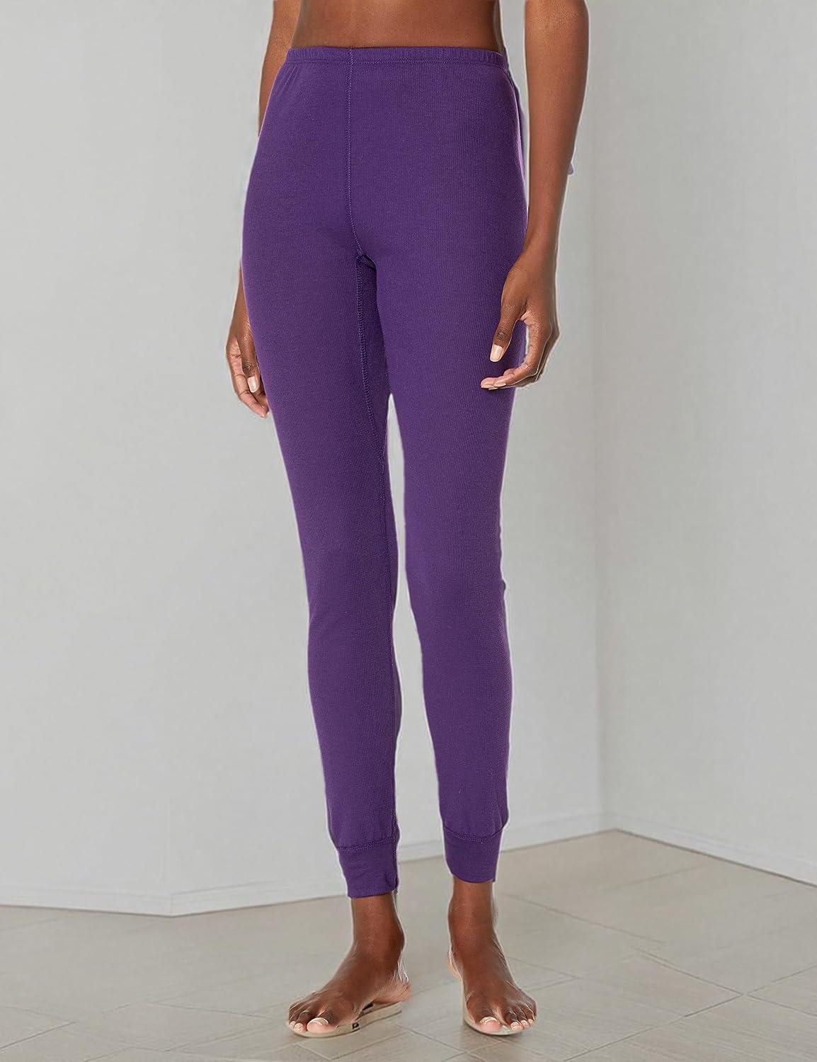 image:imageFruit of the Loom Womens Micro Waffle Thermal BottomViolet