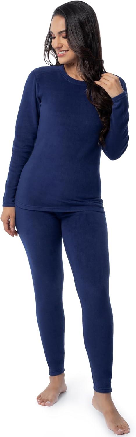 image:imageFruit of the Loom Womens Stretch Fleece Lined Thermal Long Johns Underwear SetIndigo Ocean