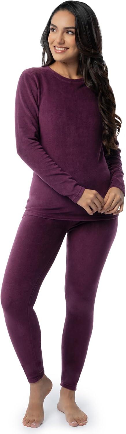 image:imageFruit of the Loom Womens Stretch Fleece Lined Thermal Long Johns Underwear SetPlum