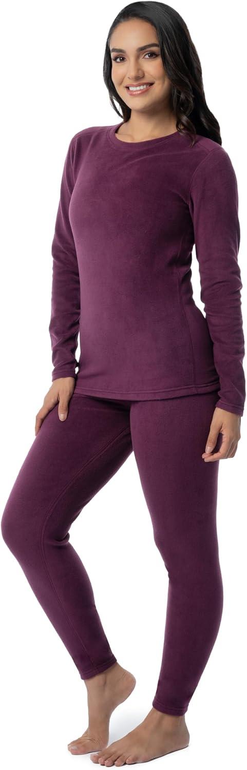 image:imageFruit of the Loom Womens Stretch Fleece Lined Thermal Long Johns Underwear SetPurple