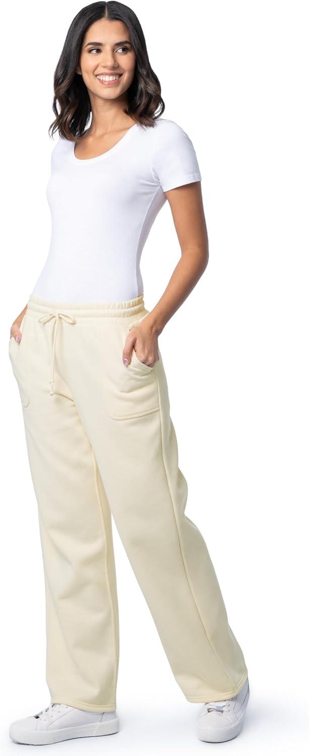 image:imageFruit of the Loom Womens WideLeg Fleece SweatpantsButtercream