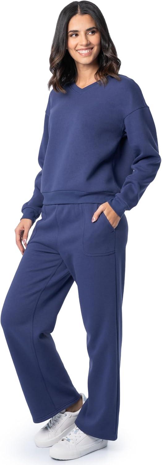 image:imageFruit of the Loom Womens WideLeg Fleece SweatpantsDeep Cobalt