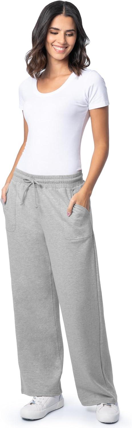 image:imageFruit of the Loom Womens WideLeg Fleece SweatpantsLight Heather Grey