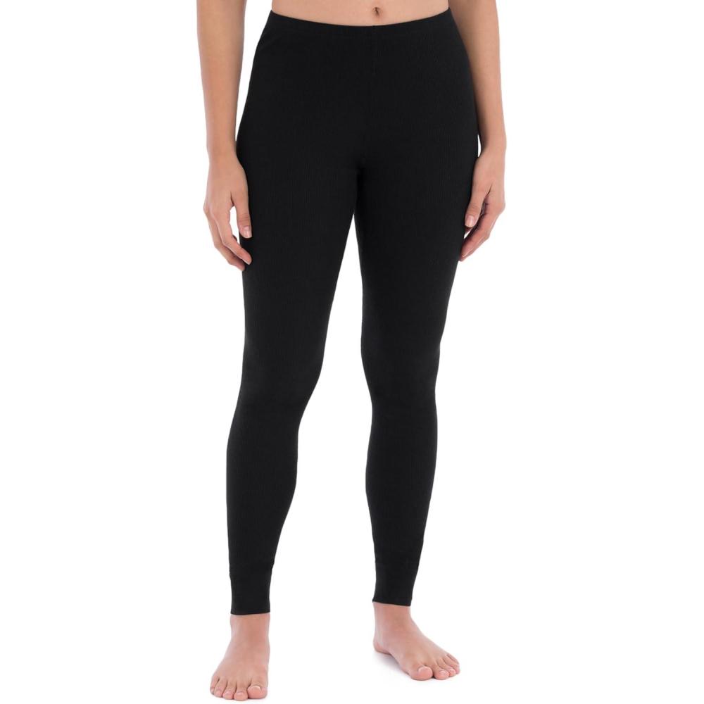 image:imageFruit of the Loom Womens Micro Waffle Thermal BottomBlack