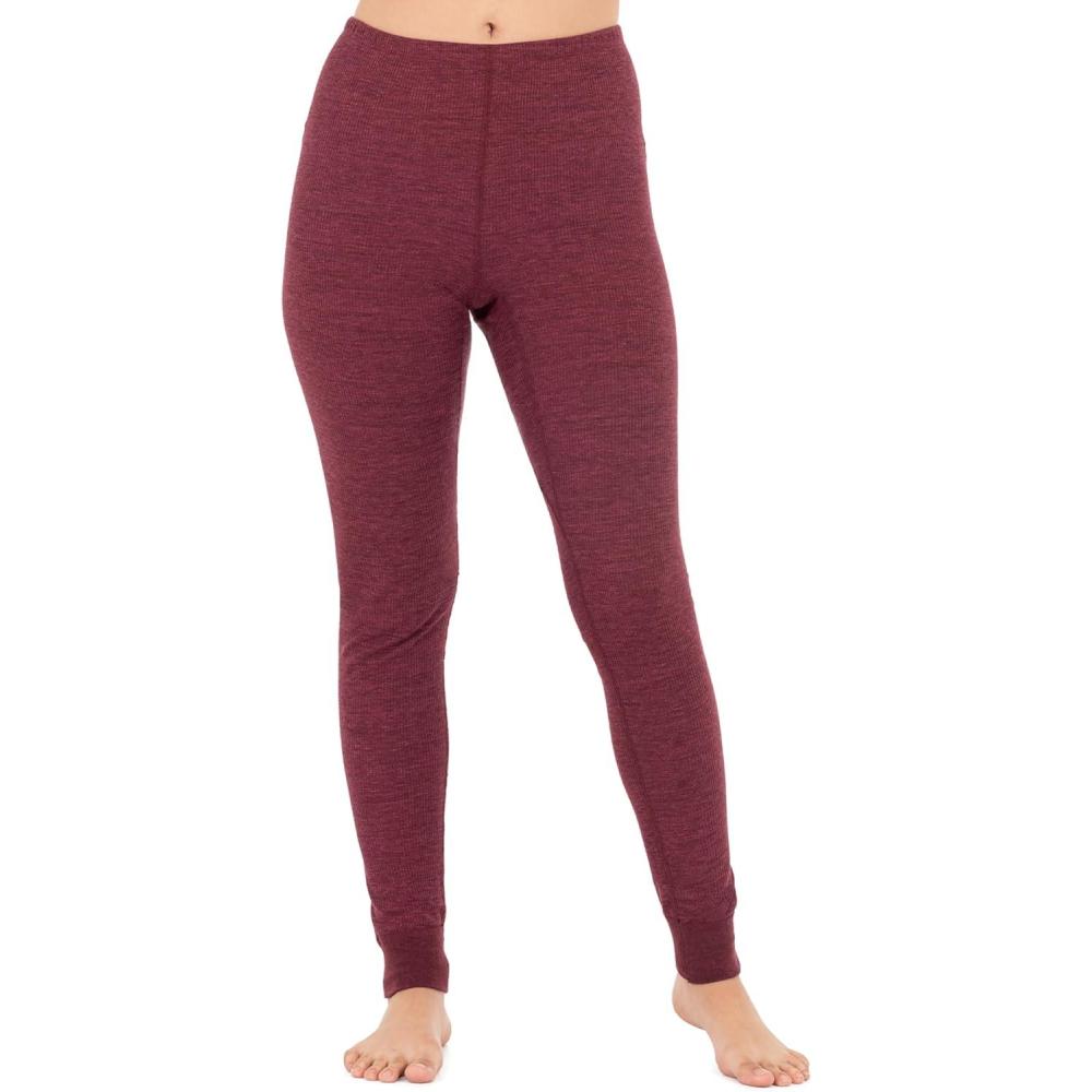 image:imageFruit of the Loom Womens Micro Waffle Thermal BottomMerlot Heather
