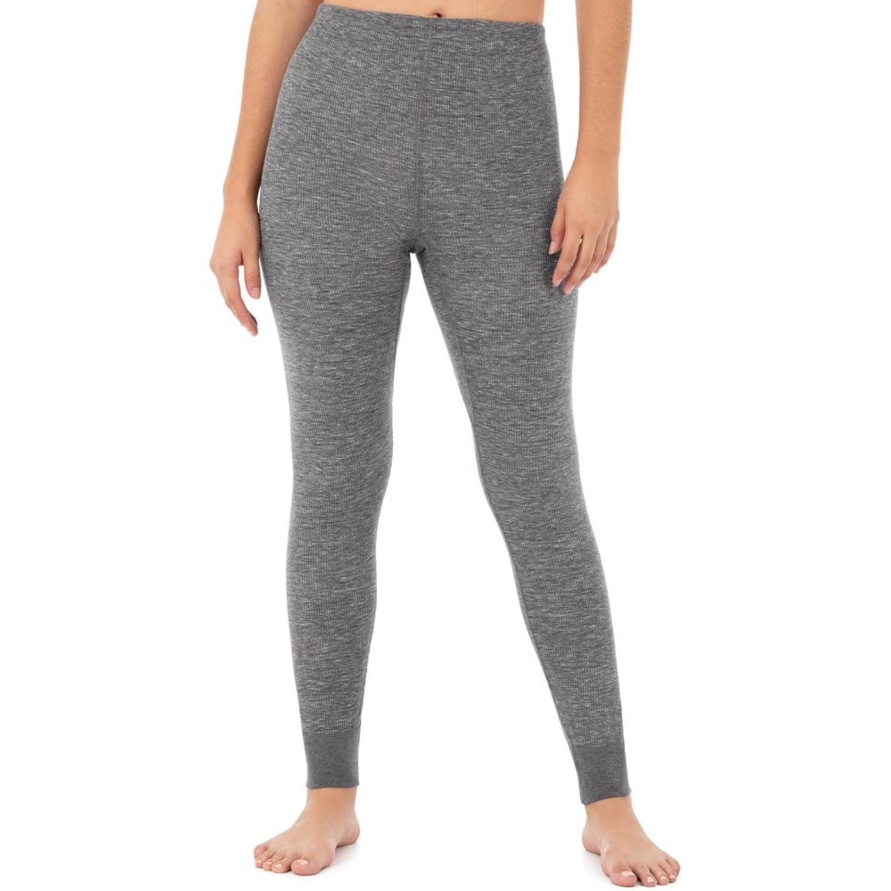 image:imageFruit of the Loom Womens Micro Waffle Thermal BottomSmoke Heather