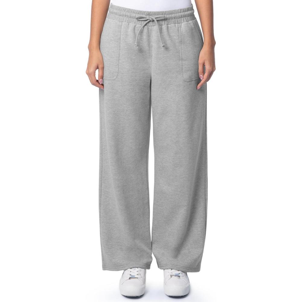 image:imageFruit of the Loom Womens WideLeg Fleece SweatpantsLight Heather Grey