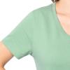Fruit of The Loom Women’s Short Sleeve V-Neck T-Shirt, 2 Pack(Green/White)