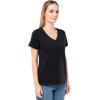 Fruit of The Loom Women’s Short Sleeve V-Neck T-Shirt, 2 Pack(White/Black)