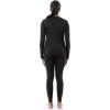 Fruit of the Loom Women’s High Neck Top and Legging Thermal Set(Black)