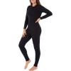 Fruit of the Loom Women’s Micro Waffle Premium Thermal Union Suit(Black)