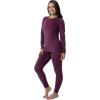 Fruit of the Loom Women’s Stretch Fleece Lined Thermal Long Johns Underwear Set(Plum)