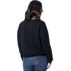 Fruit of the Loom Women’s V-neck Fleece Pullover Cropped Sweatshirt(Black)