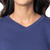 Fruit of the Loom Women’s V-neck Fleece Pullover Cropped Sweatshirt(Deep Cobalt)