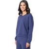 Fruit of the Loom Women’s V-neck Fleece Pullover Cropped Sweatshirt(Deep Cobalt)