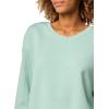 Fruit of the Loom Women’s V-neck Fleece Pullover Cropped Sweatshirt(Granite Green)