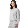 Fruit of the Loom Women’s V-neck Fleece Pullover Cropped Sweatshirt(Light Heather Grey)