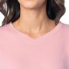 Fruit of the Loom Women’s V-neck Fleece Pullover Cropped Sweatshirt(Pink Nectar)